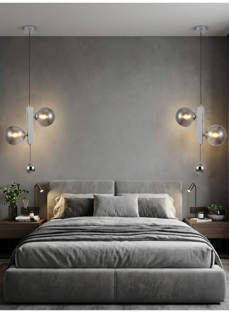 SPOLUX Modern Lighting, Single pendent, Light, Modern glass white light pendent, Chrome color 25x100 cm, Suitable for bedroom, kitchen, coffee shop. - Image 5